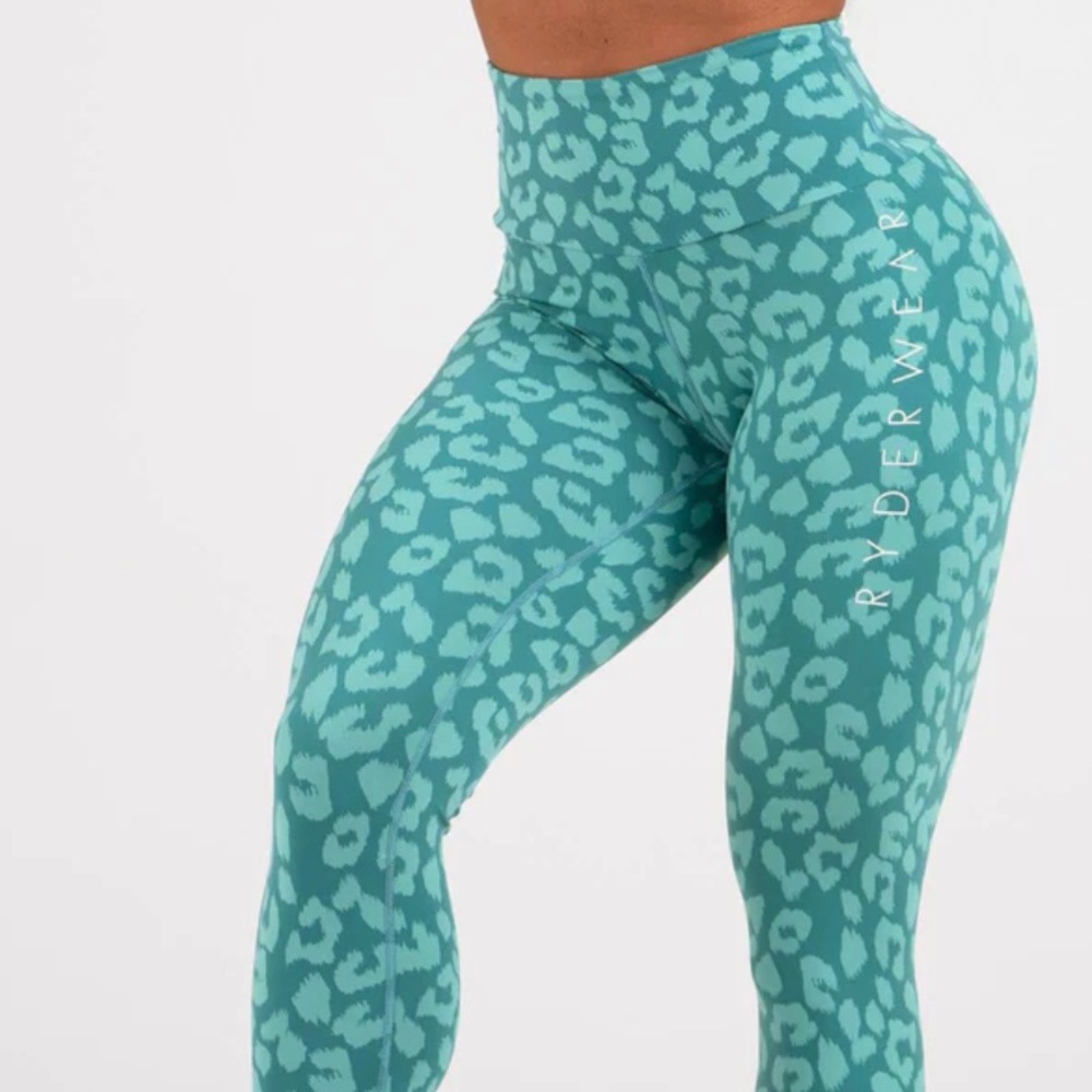 Ryderwear Instinct Scrunch Bum Animal Print Teal Leggings